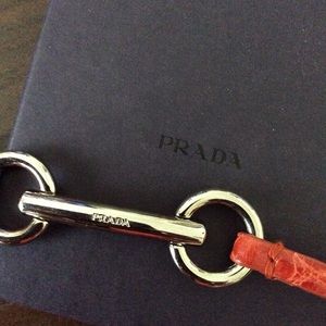 UNISEX Prada orange leather bracelet includes box